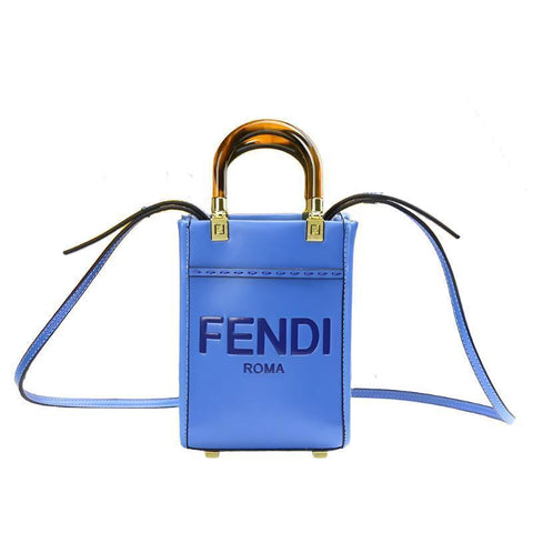 Fendi Vitello King Plexiglass Logo Embossed Mini Fendi Sunshine Shopper Tote - Banlieue91