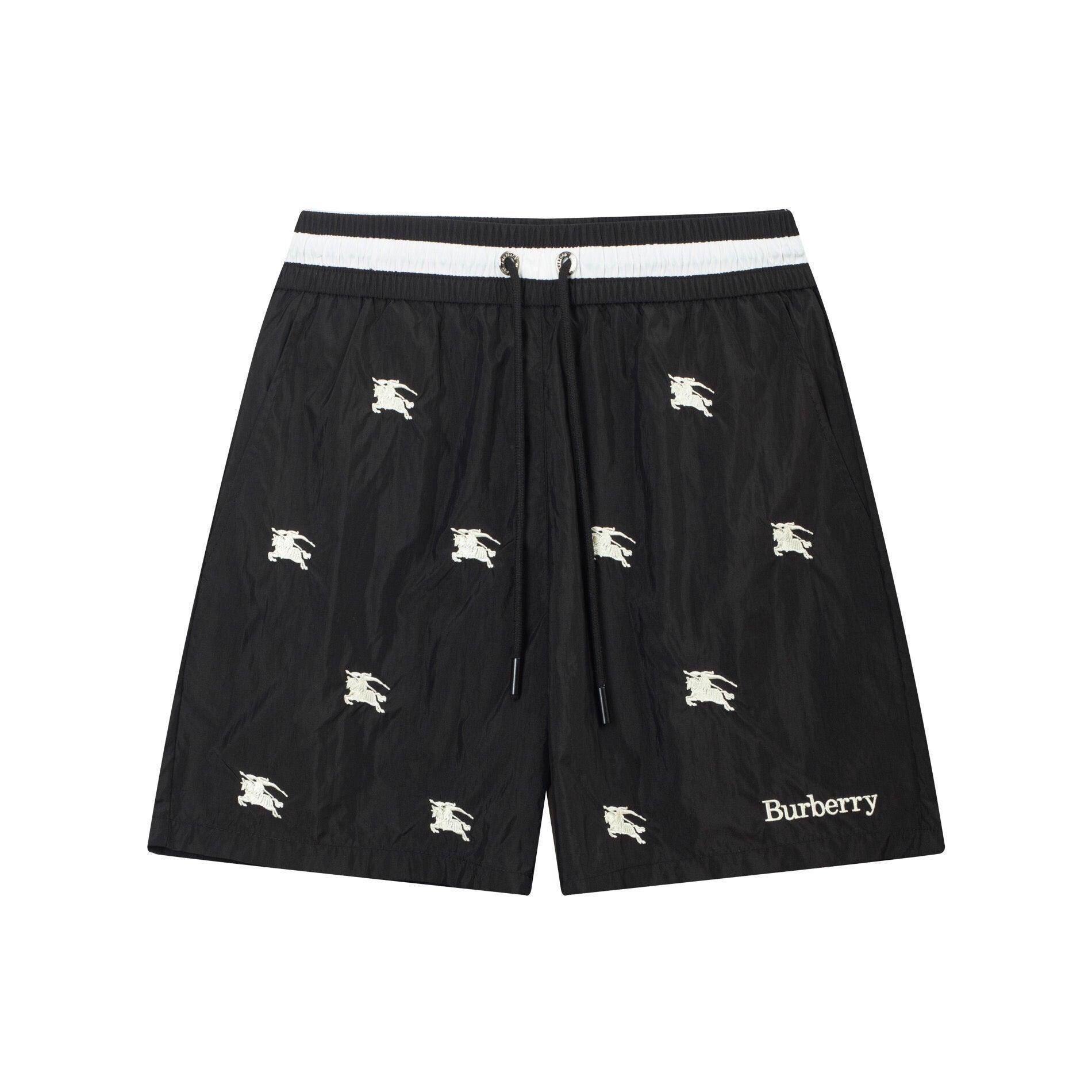 Burberry Men's Striped Cotton Knit Basketball Shorts 'Black' - Banlieue91