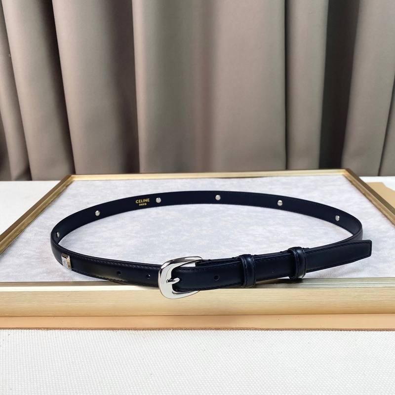 Celine Women Silver Buckle Belt 'Black' - Banlieue91