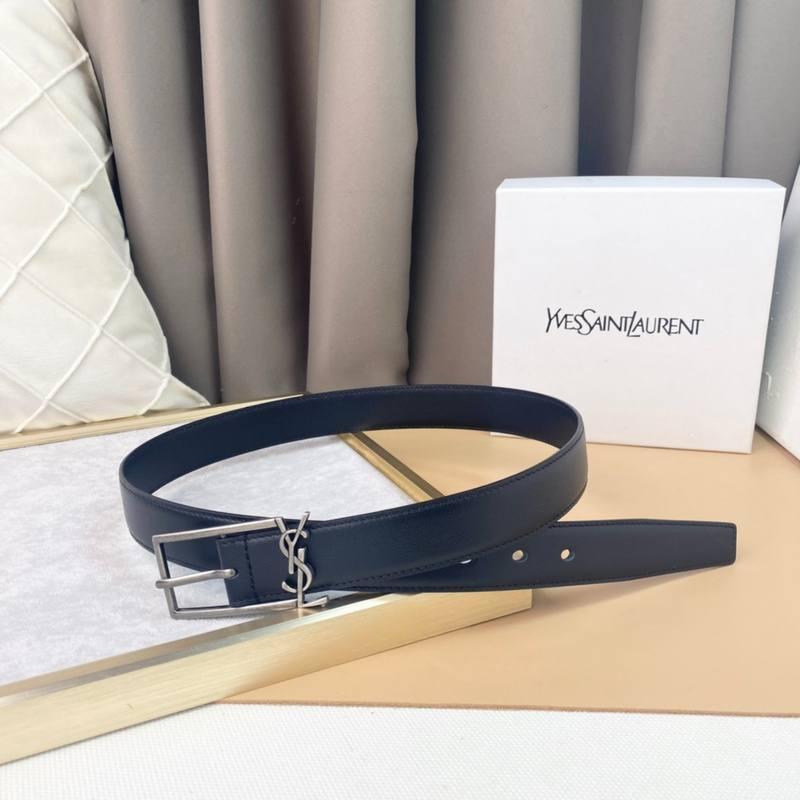 Saint Laurent Classic Monogram Square Buckle Belt Embossed Leather - Banlieue91