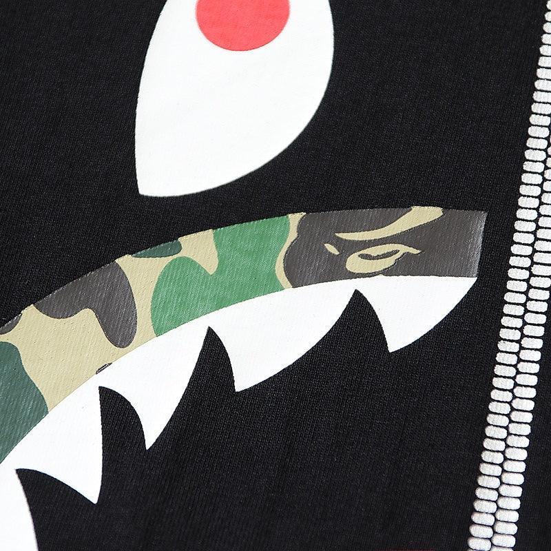 BATHING APE Black T-SHORT SLEEVE TEE 1ST CAMO SHARK TEE - Banlieue91