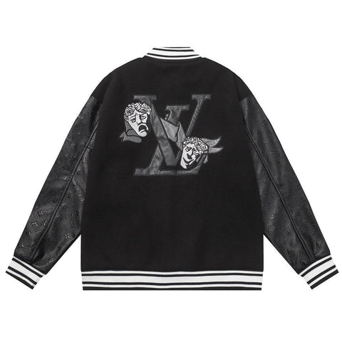 Louis Vuitton Jacket Monogram Embossed Leather Melton Wool - Banlieue91