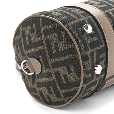 Fendi Fabric Jacquard Vitello Grace FF 1974 Mini O'Lock Bowling Bag Tobacco Moro Sand - Banlieue91