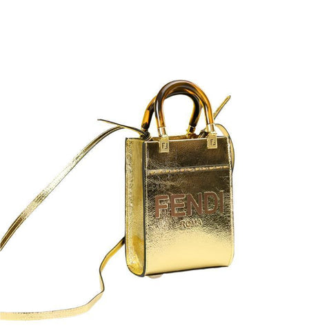 Fendi Vitello King Plexiglass Logo Embossed Mini Fendi Sunshine Shopper Tote - Banlieue91