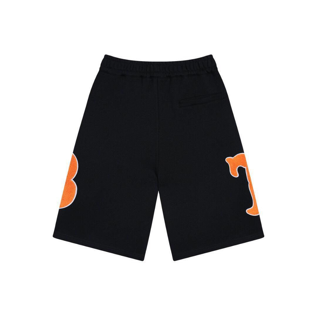 Burberry Men's Striped Cotton Knit Basketball Shorts 'Black/Orange' - Banlieue91