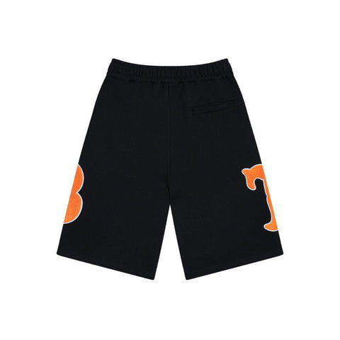Burberry Men's Striped Cotton Knit Basketball Shorts 'Black/Orange' - Banlieue91