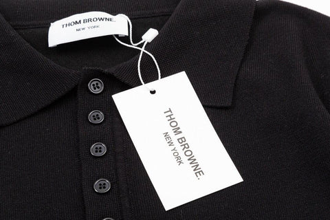 Thom Browne Black T-Shirt with Collar - Banlieue91