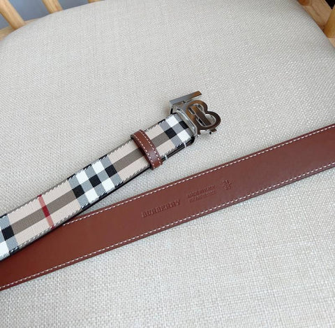 Burberry TB Belt E-Canvas & Leather Vintage - Banlieue91