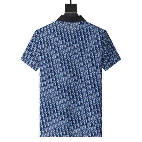 Dior Blue T-Shirt With Collar - Banlieue91