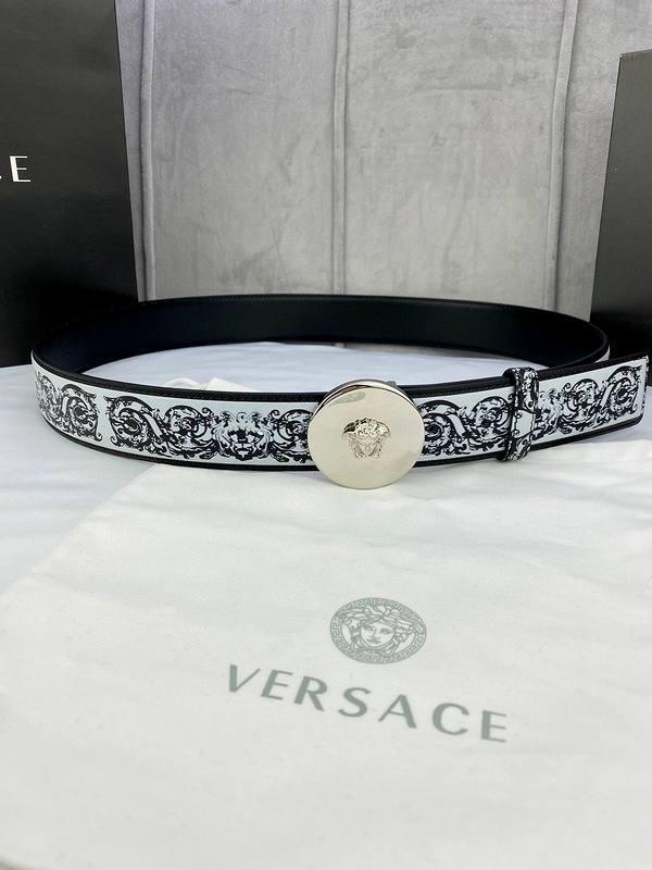 Versace MEDUSA BIGGIE ENAMEL LEATHER BELT - Banlieue91