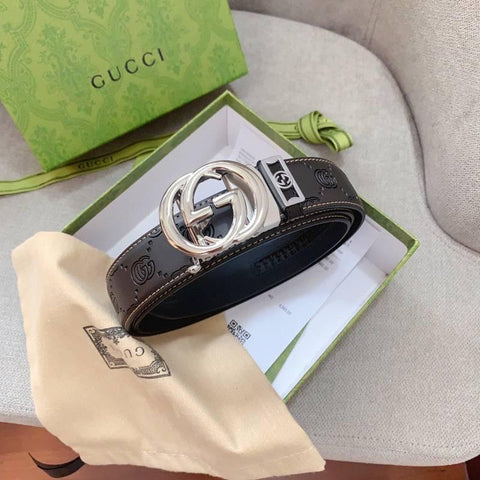 GUCCI Embellished coated-canvas and leather belt 'Black' - Banlieue91