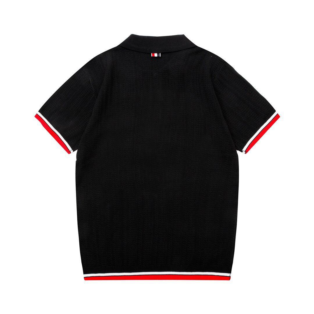 Thom Browne Black T-Shirt with Collar - Banlieue91