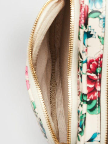 Gucci Brit Roses Print Quilted Leather Interlocking G Mini Heart Crossbody Bag - Banlieue91