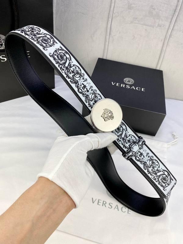 Versace MEDUSA BIGGIE ENAMEL LEATHER BELT - Banlieue91