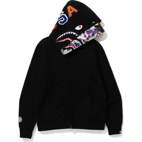 BAPE ABC CAMO SHARK WIDE FIT FULL ZIP DOUBLE A Bathing Ape - BLACK - Banlieue91