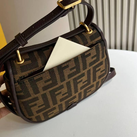 Fendi C’mon Small Brown FF jacquard fabric bag - Banlieue91