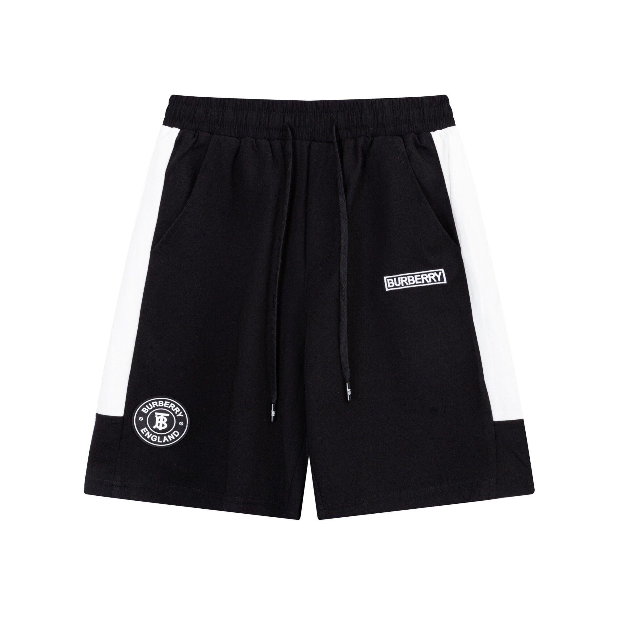 Burberry Men's Striped Cotton Knit Basketball Shorts 'Black/White' - Banlieue91