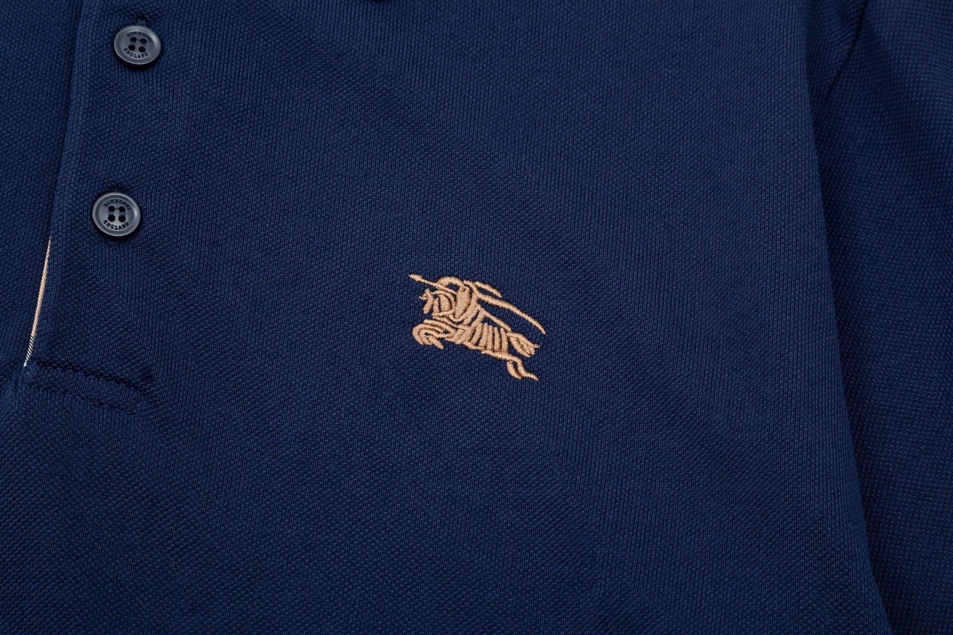 Burberry Blue T-Shirt With Collar - Banlieue91
