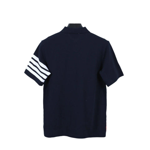 Thom Browne Navy Blue T-Shirt with Collar - Banlieue91