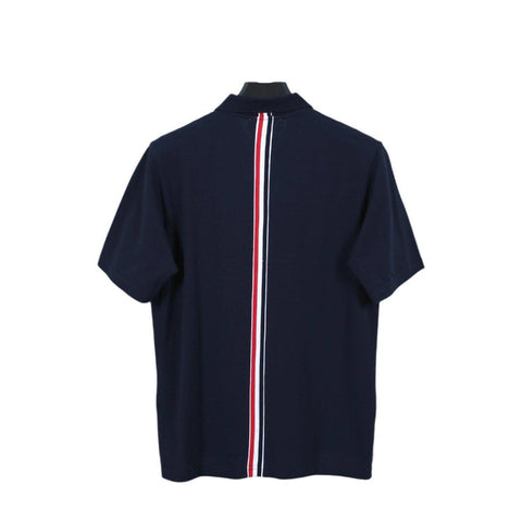 Thom Browne Navy Blue T-Shirt with Collar - Banlieue91