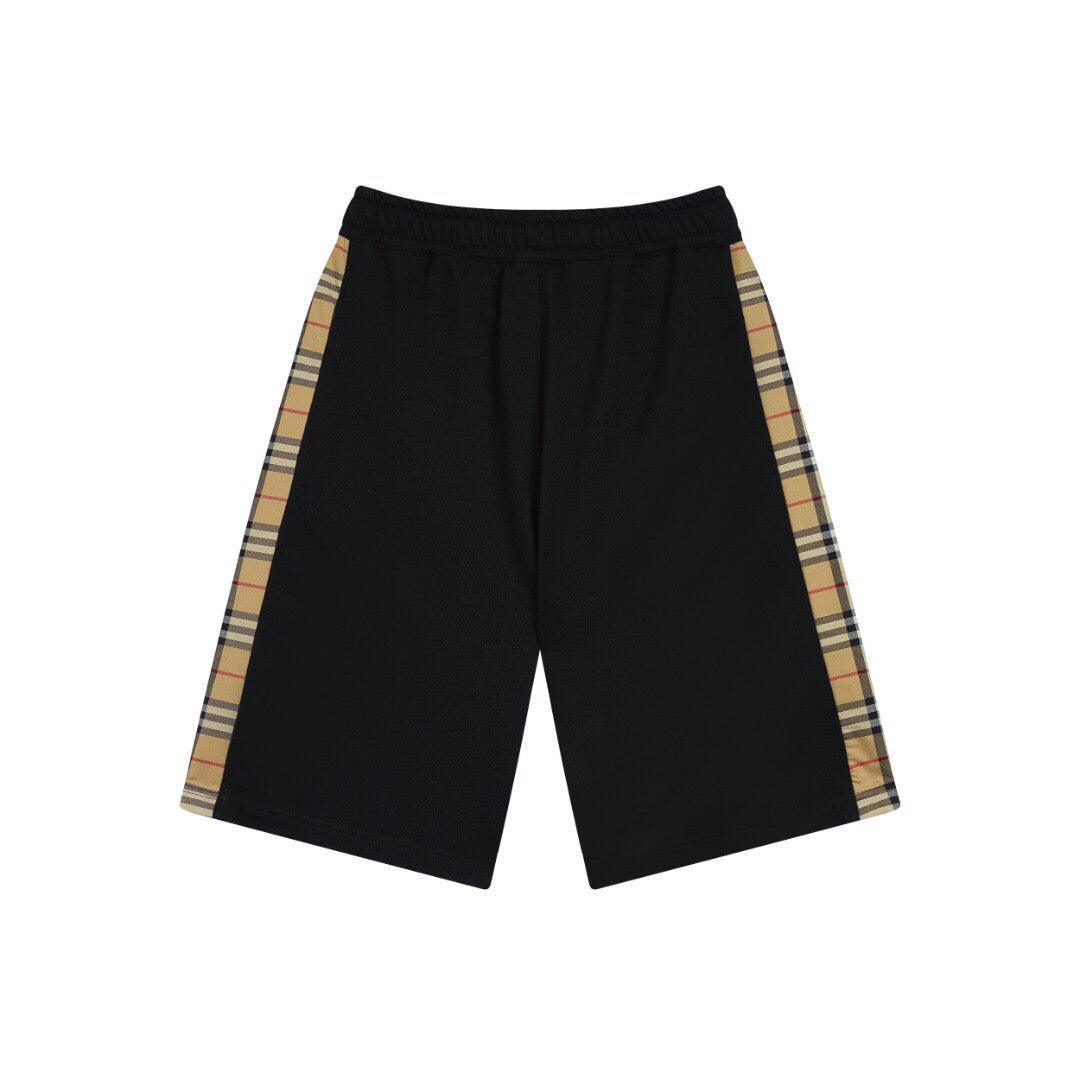 Burberry Men's Striped Cotton Knit Basketball Shorts 'Black/Beige' - Banlieue91