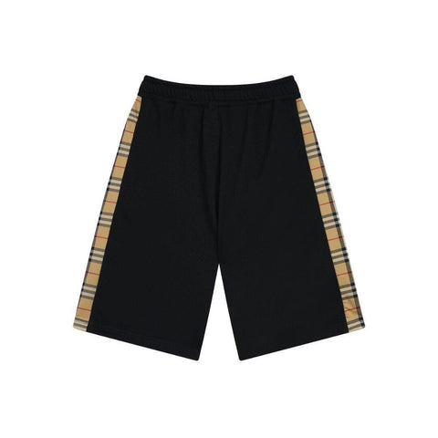 Burberry Men's Striped Cotton Knit Basketball Shorts 'Black/Beige' - Banlieue91