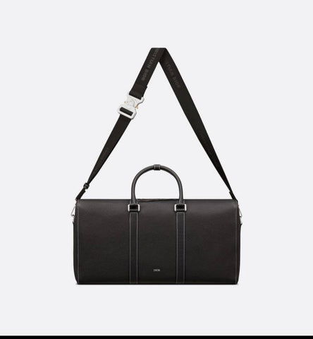Dior Lingot 50 Duffle Bag In Black Grained Calfskin - Banlieue91