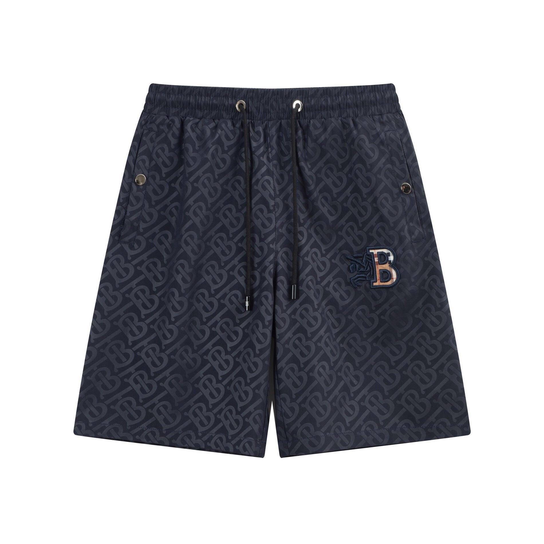 Burberry Men's Striped Cotton Knit Basketball Shorts 'Navy' - Banlieue91