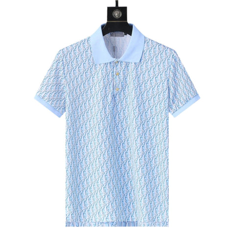Dior Light Blue T-Shirt With Collar - Banlieue91