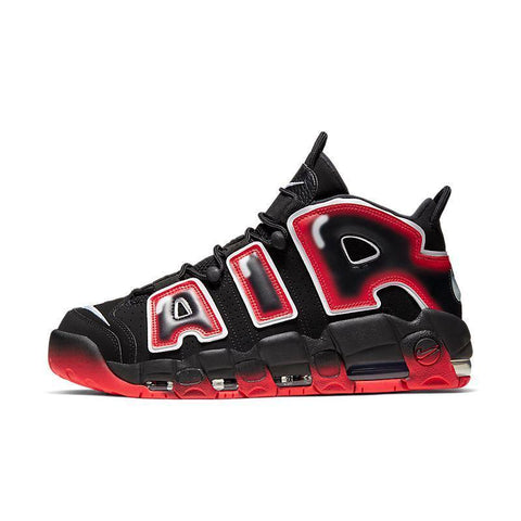 Nike Air More Uptempo 'Black White Laser Crimson' - Banlieue91
