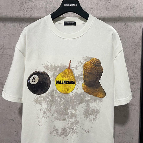 Balenciaga Cream T-Shirt Without Collar - Banlieue91