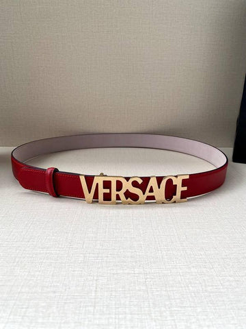 Versace Women's Leather Logo Decorated Buckle Belt - Banlieue91