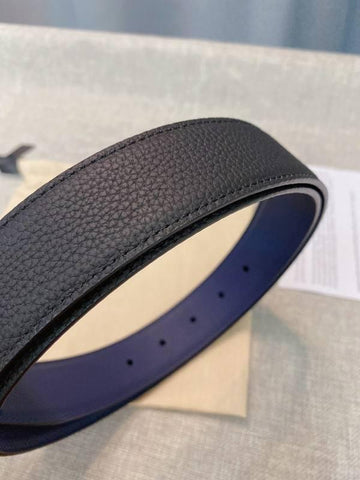 Montblanc M Buckle Reversible Leather Belt 'Black/Blue' - Banlieue91