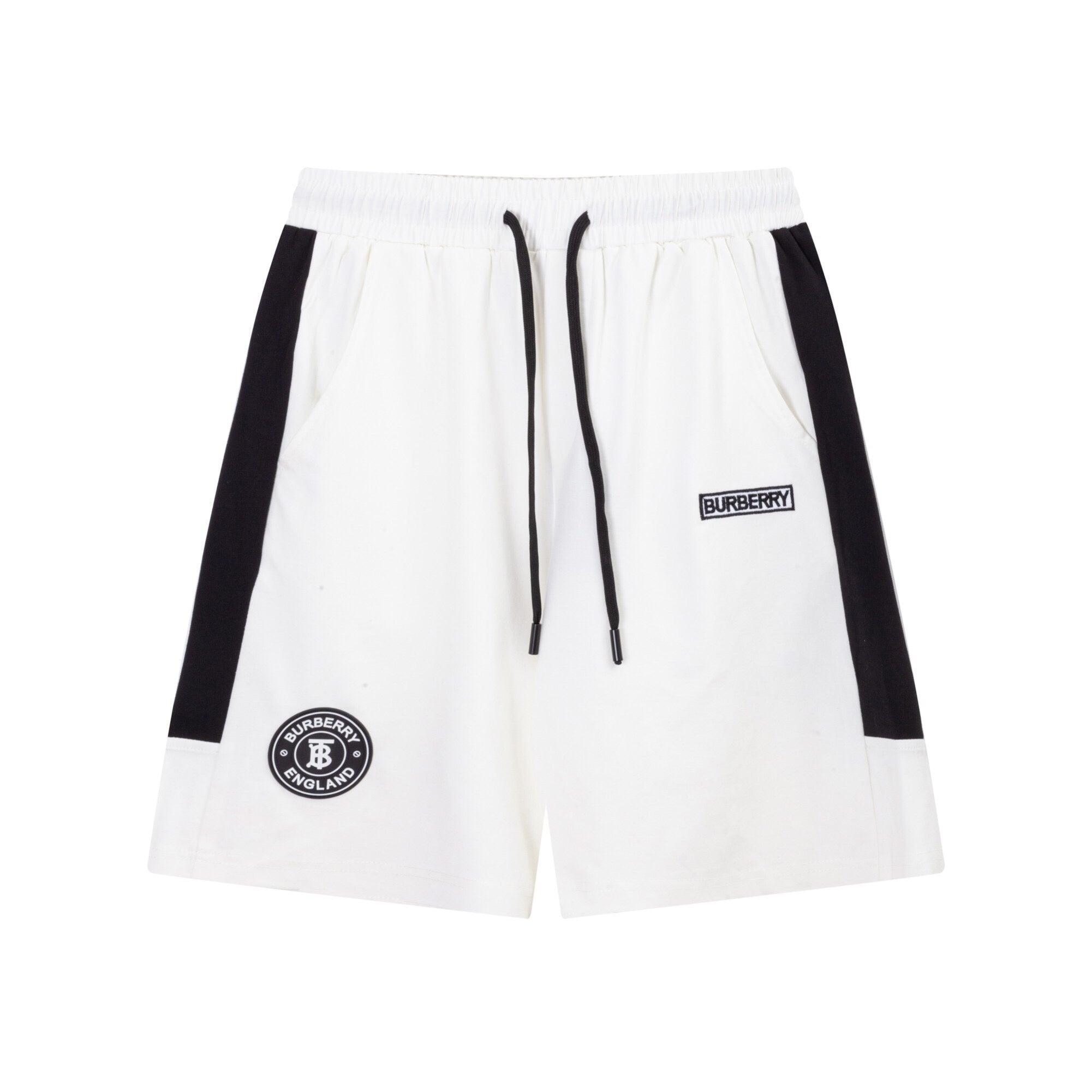 Burberry Men's Striped Cotton Knit Basketball Shorts 'White/Black' - Banlieue91