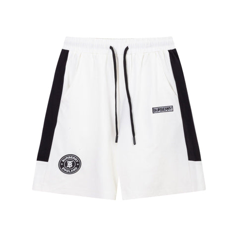 Burberry Men's Striped Cotton Knit Basketball Shorts 'White/Black' - Banlieue91