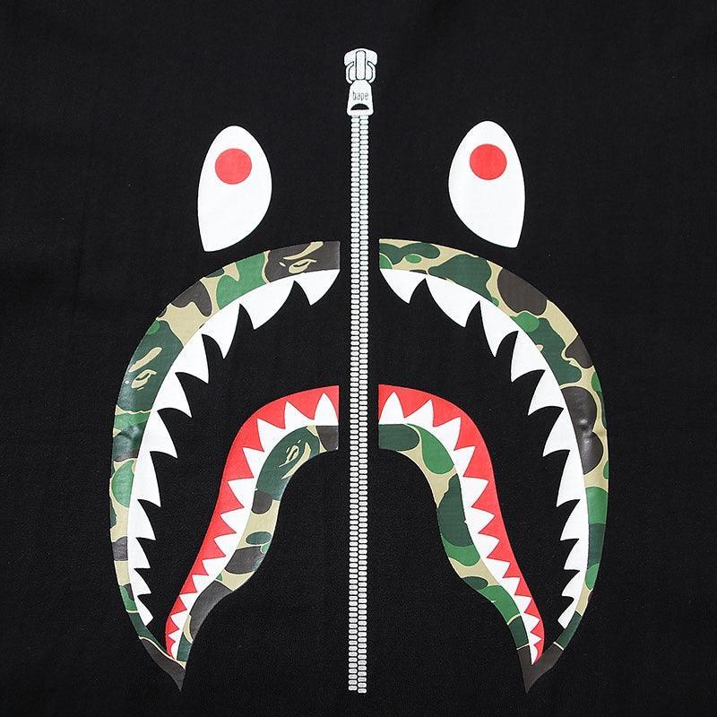 BATHING APE Black T-SHORT SLEEVE TEE 1ST CAMO SHARK TEE - Banlieue91