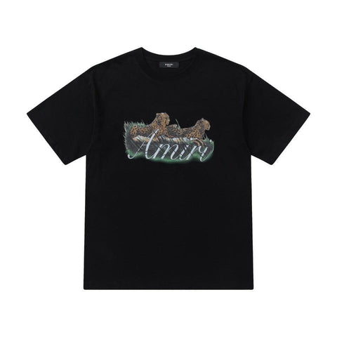 Amiri Tiger Black T-Shirt Without Collar - Banlieue91