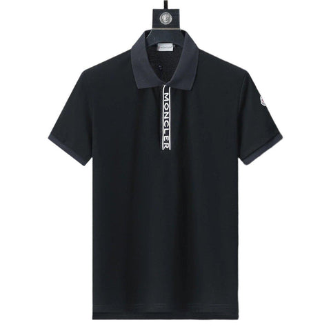 Moncler Black T-Shirt with Collar - Banlieue91