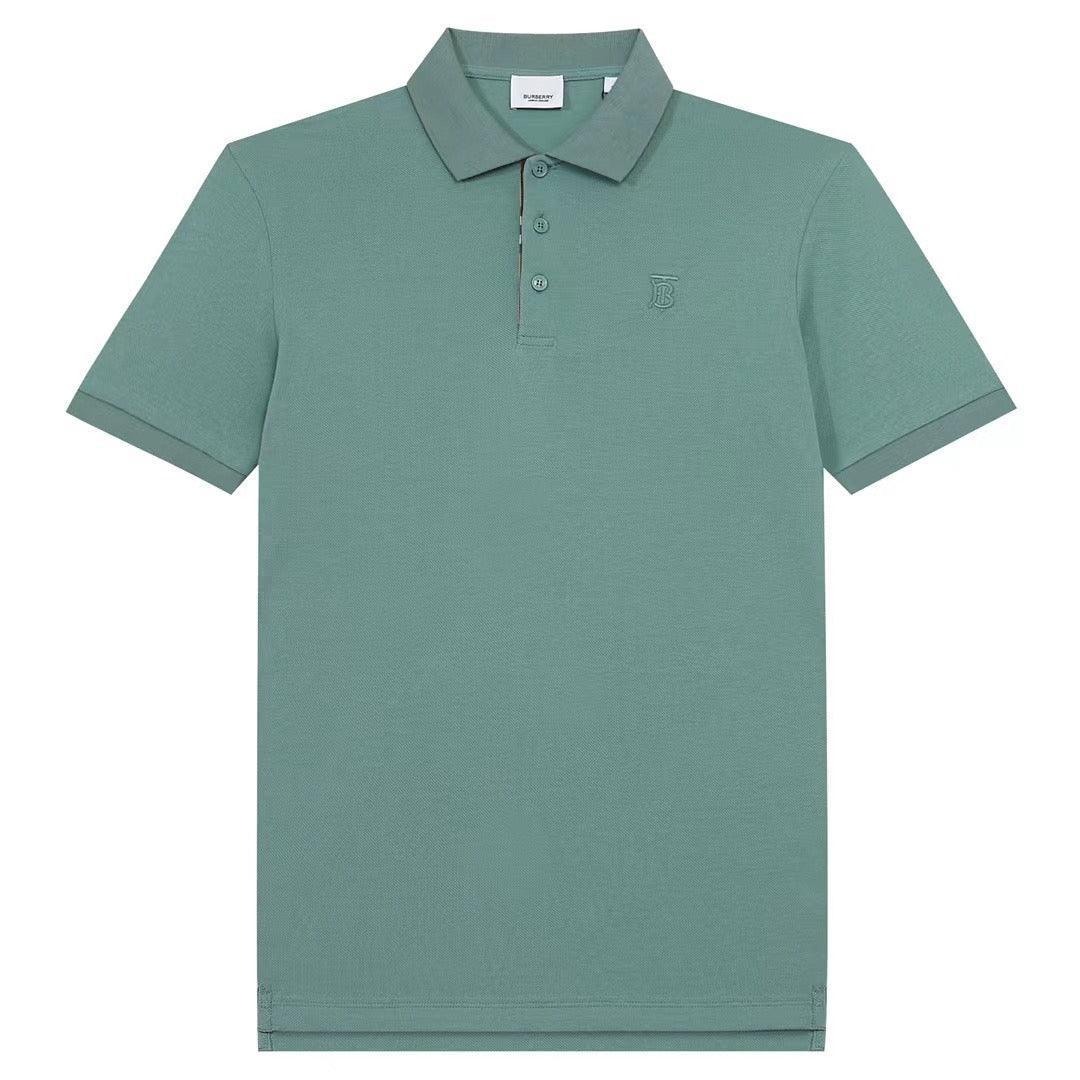 Burberry Light Green T-Shirt With Collar - Banlieue91