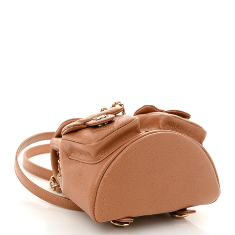 Chanel Shiny Caviar Quilted Small Duma Pockets Drawstring Backpack - Banlieue91