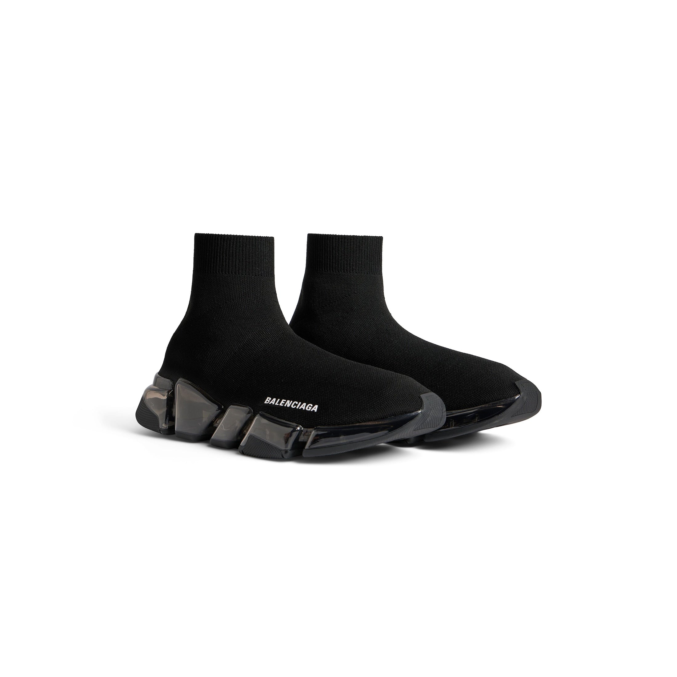 MEN'S SPEED 2.0 FULL CLEAR SOLE RECYCLED KNIT SNEAKER IN BLACK - SpinServe