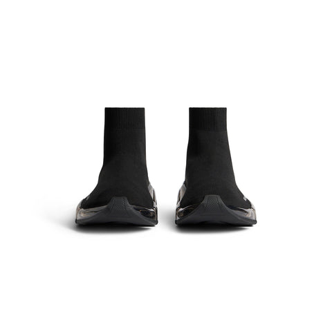 MEN'S SPEED 2.0 FULL CLEAR SOLE RECYCLED KNIT SNEAKER IN BLACK - SpinServe