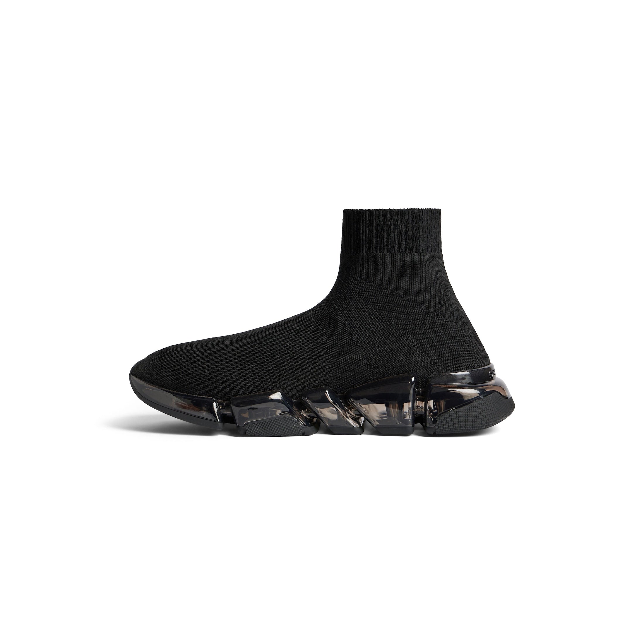 MEN'S SPEED 2.0 FULL CLEAR SOLE RECYCLED KNIT SNEAKER IN BLACK - SpinServe