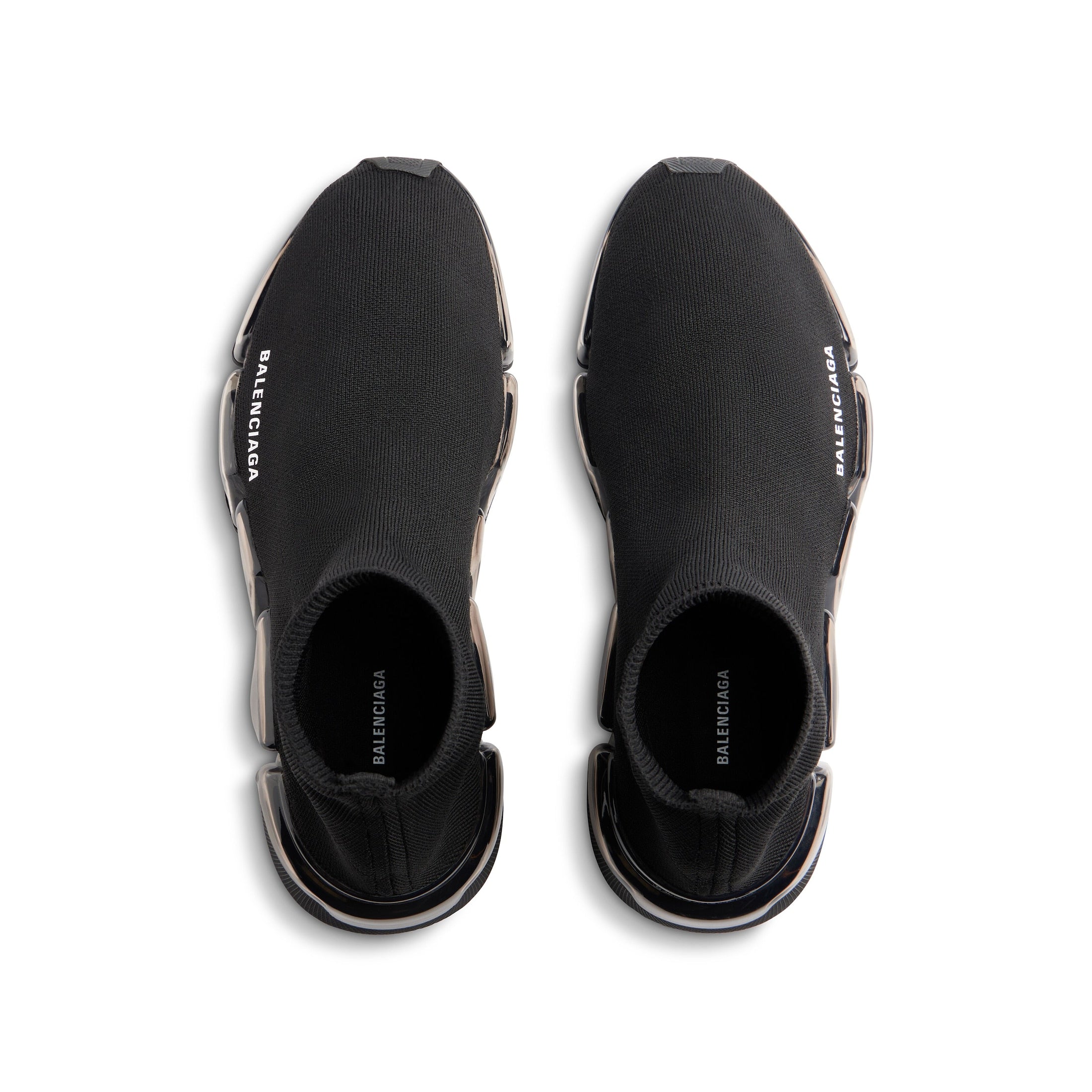 MEN'S SPEED 2.0 FULL CLEAR SOLE RECYCLED KNIT SNEAKER IN BLACK - SpinServe