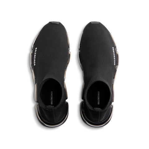 MEN'S SPEED 2.0 FULL CLEAR SOLE RECYCLED KNIT SNEAKER IN BLACK - SpinServe