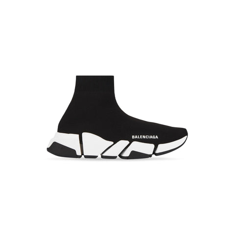 MEN'S SPEED 2.0 RECYCLED KNIT SNEAKER IN BLACK/WHITE - SpinServe
