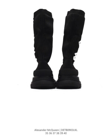 Alexander McQueen Graffiti Knit Tread Slick Boot - Banlieue91