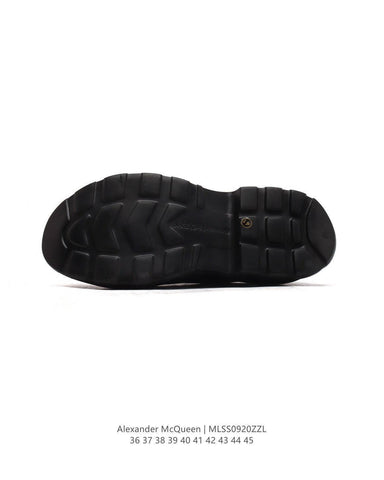 Alexander McQueen Women Tread Slick lace-up Sneakers 'Black' - Banlieue91