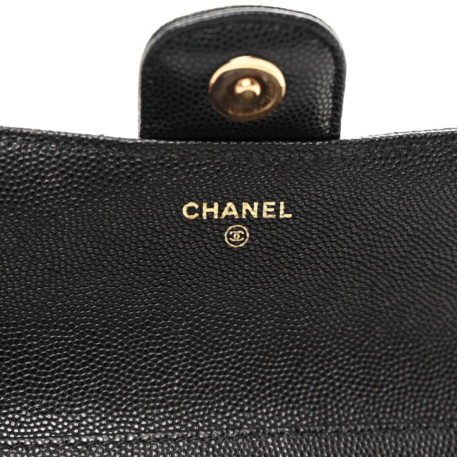 Caviar Quilted Handbag Glasses Case With Chain Black - Banlieue91
