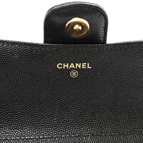 Caviar Quilted Handbag Glasses Case With Chain Black - Banlieue91